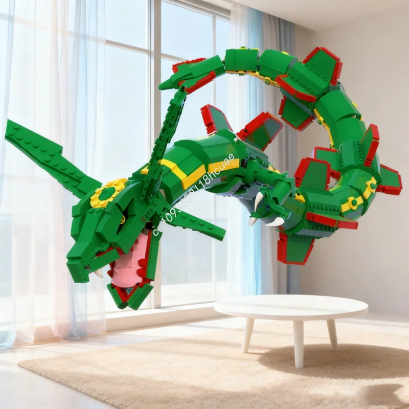 Model Kit Rayquaza - 1417 قطعة من مكعبات بناء نموذج