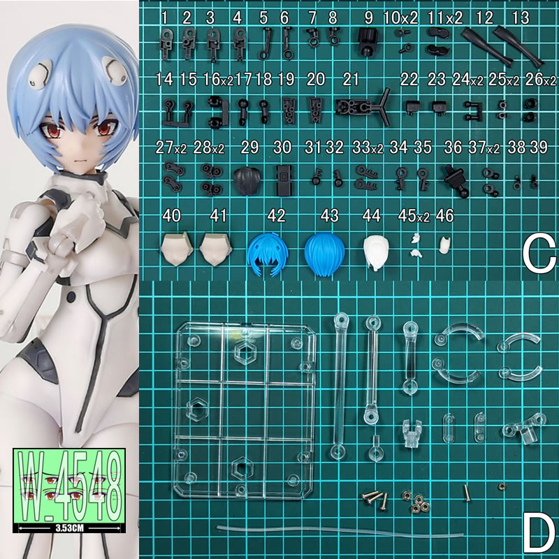(متوفر) (W_4548) Rei Ayanami E - مراجعة Model Kit Evangelion Bandai وسعره